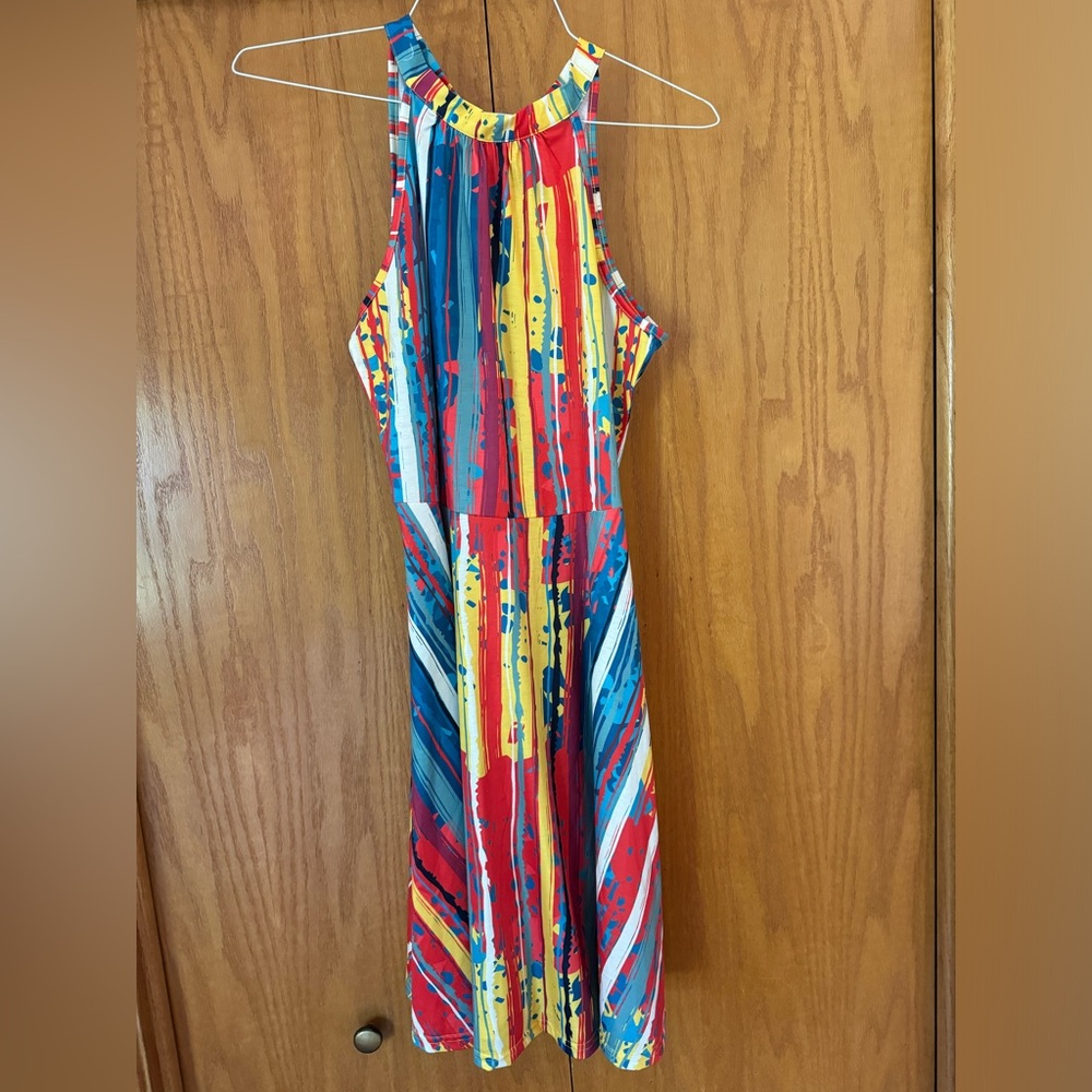 Colorful Halter Dress